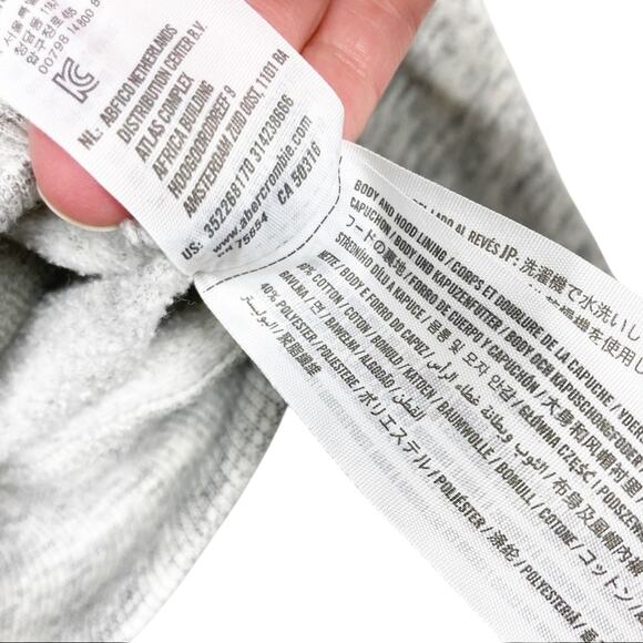 Hollister Gray Spell Out Cropped Hoodie Sz XS - Picture 6 of 7